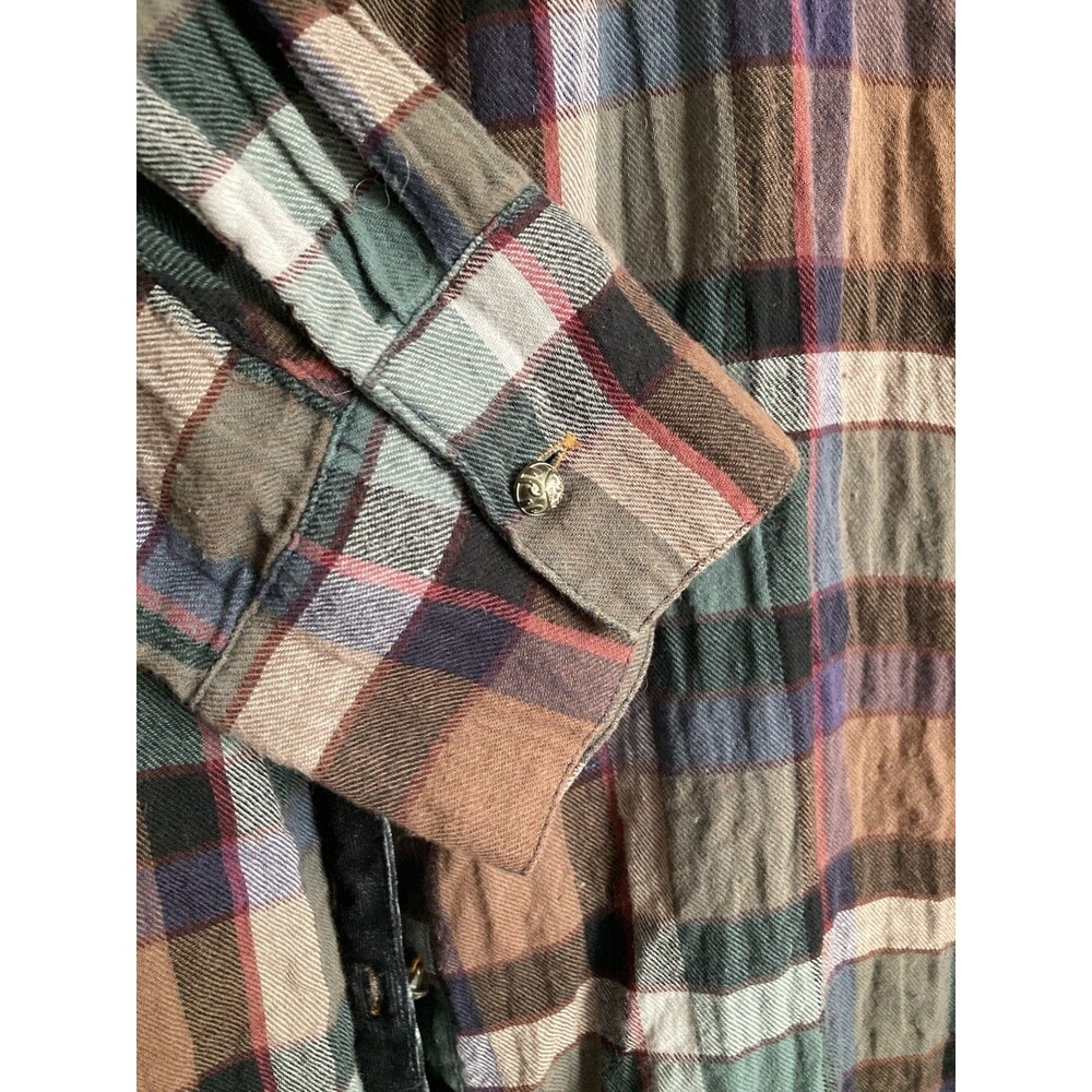 Soft Surroundings Plaid Swing Tunic Top XL Pleated Pastel Boho - Picture 7 of 12